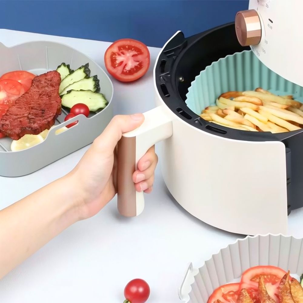 Air Fryer Silicone Pot Liner - Panier de cuisson en silicone carré