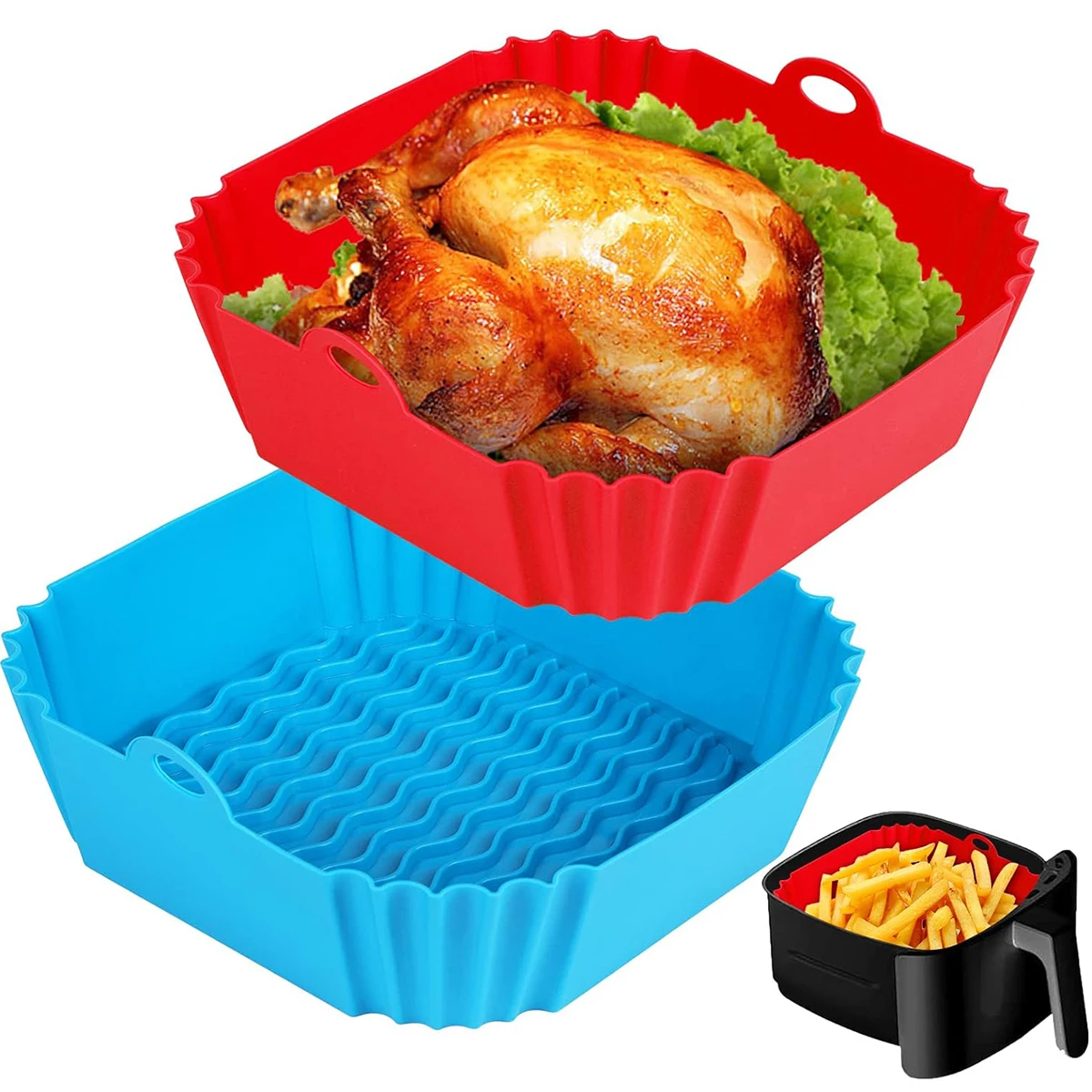 Air Fryer Silicone Pot Liner - Revêtements en silicone pour friteuse à