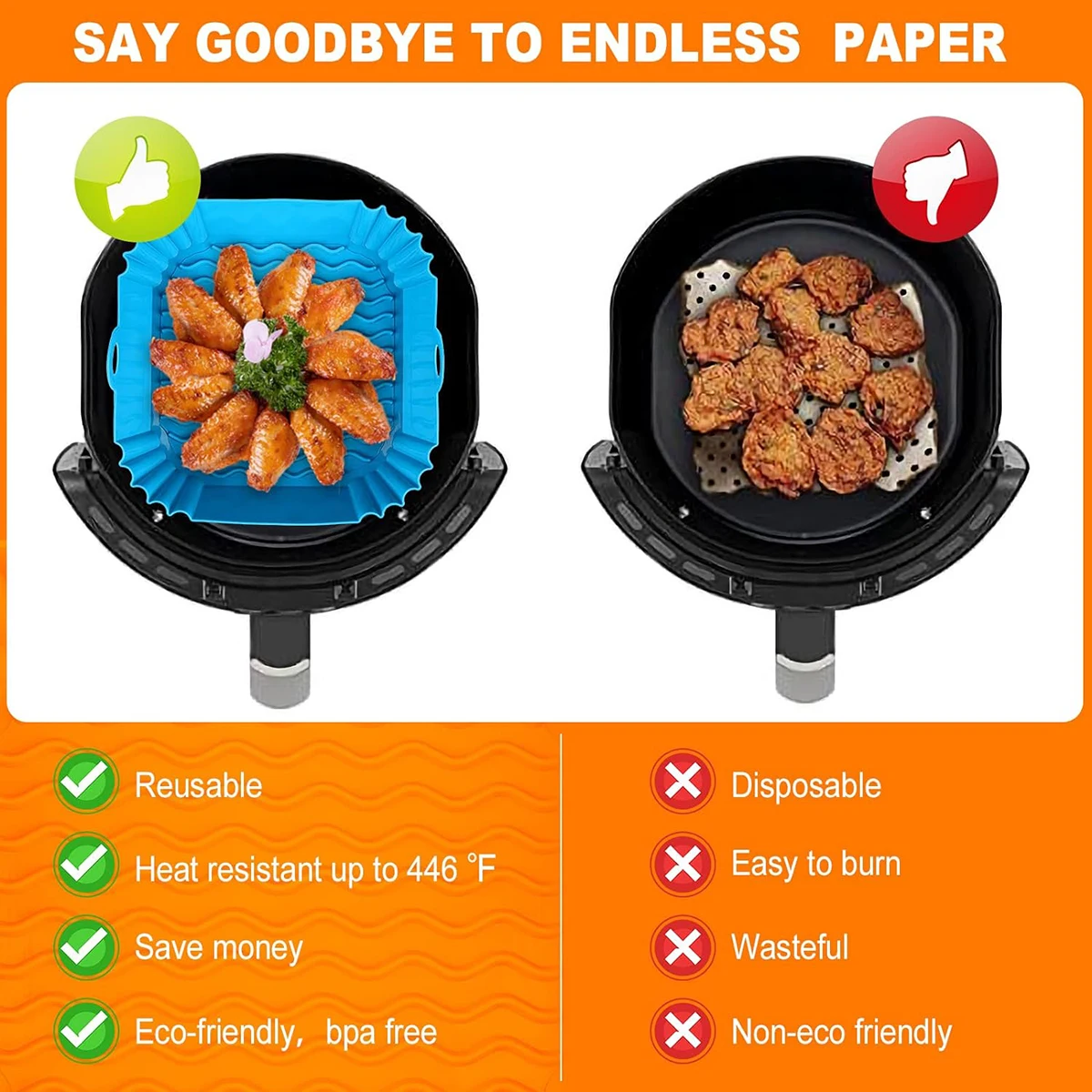Revêtements en silicone pour f - Air Fryer Silicone Pot Liner avis et prix