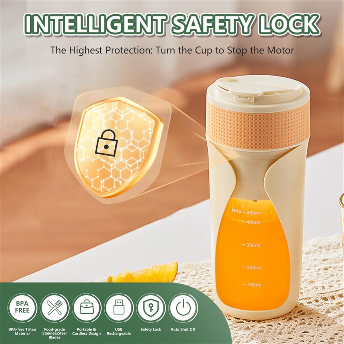 Blender portable 450 ml, multi - Portable Blender Usb Rechargeable avis et prix